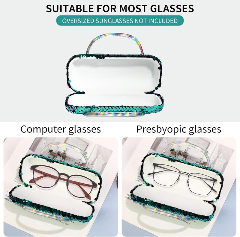 PERFECTSIGHT Store Hard Shell Eyeglasses Case, PU Leather Protective Glasses Case, Cute Eyeglass Case for Women Men Girls - Image 3